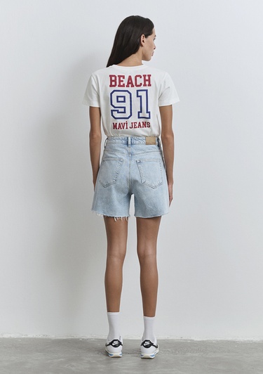  Mavi Millie 90lar Açık Mavi Jean Şort 1458989752