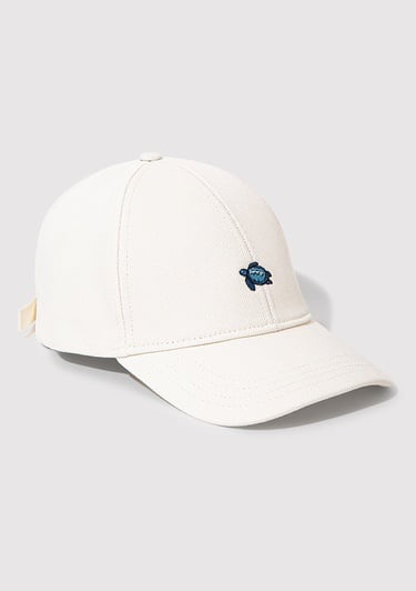  Mavi Kaplumbağa Nakışlı Ekru Şapka 1913011-28458