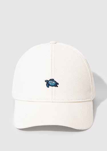  Mavi Kaplumbağa Nakışlı Ekru Şapka 1913011-28458