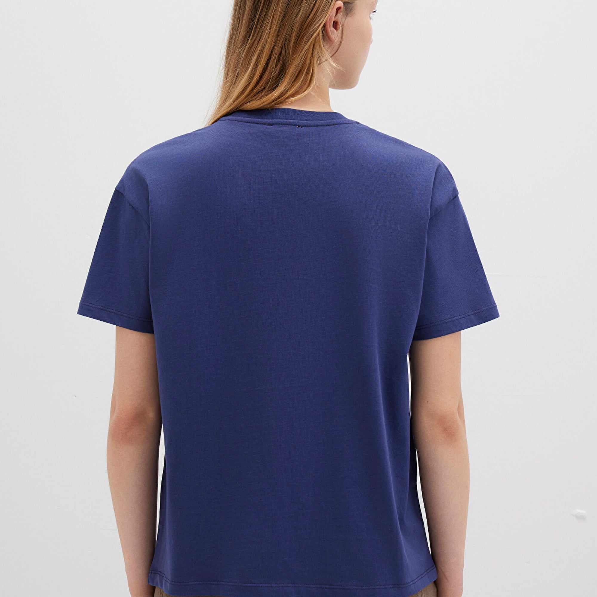 Mavi Mavi Logo Baskılı Lacivert Tişört Loose Fit / Bol Rahat Kesim 1613410-70498