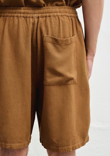  Mavi Keten Karışımlı Kahverengi Şort 0410299-82337
