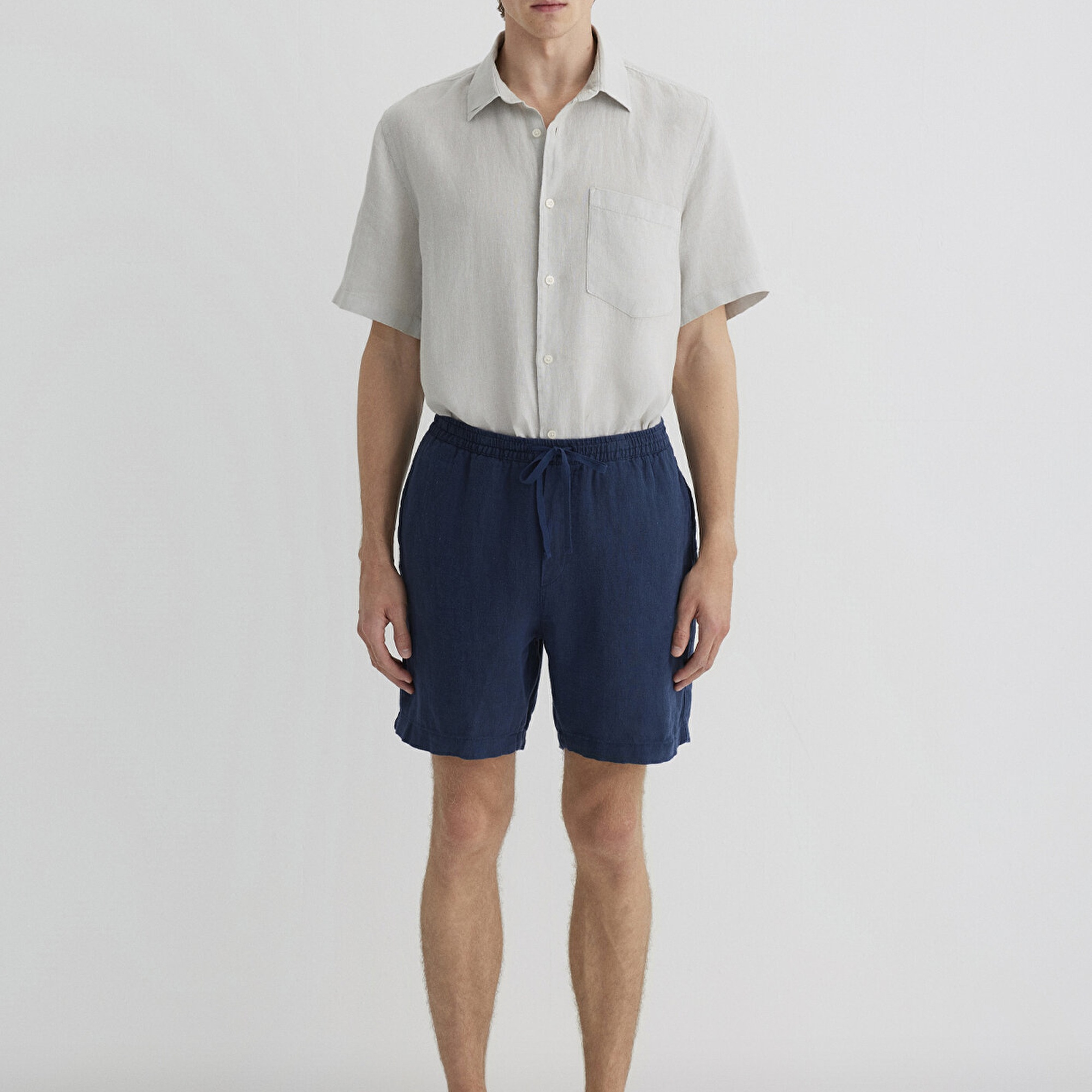 Mavi Lacivert Keten Şort  0410103-82183