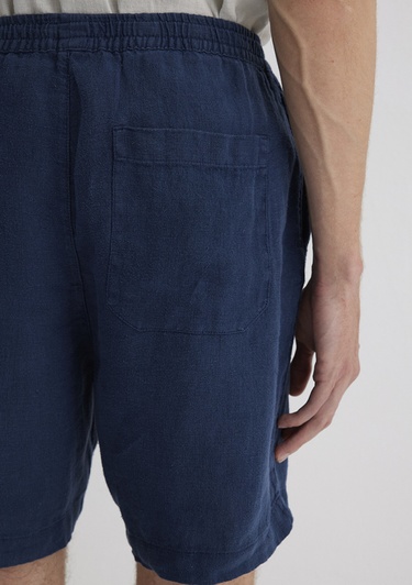  Mavi Lacivert Keten Şort  0410103-82183