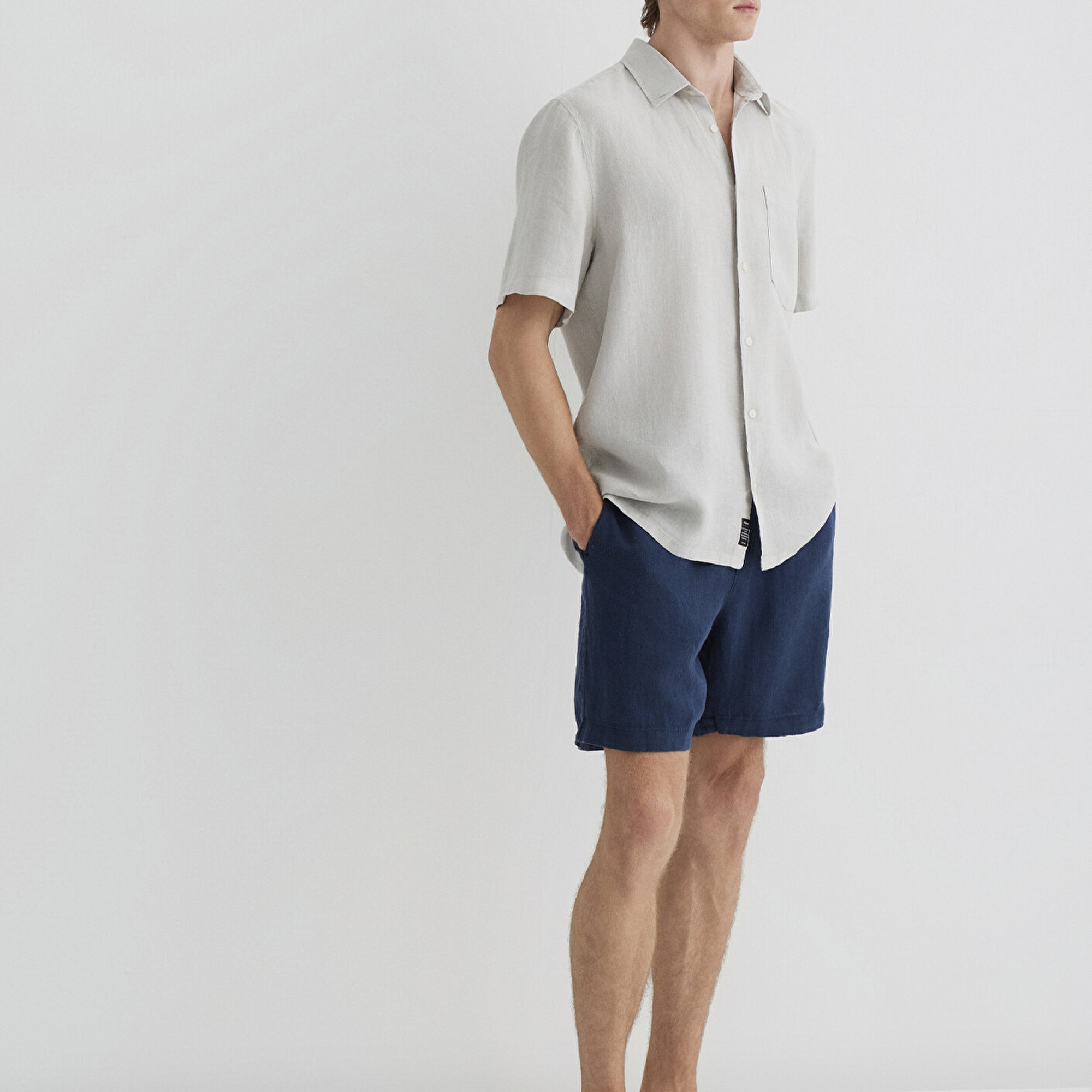 Mavi Lacivert Keten Şort  0410103-82183