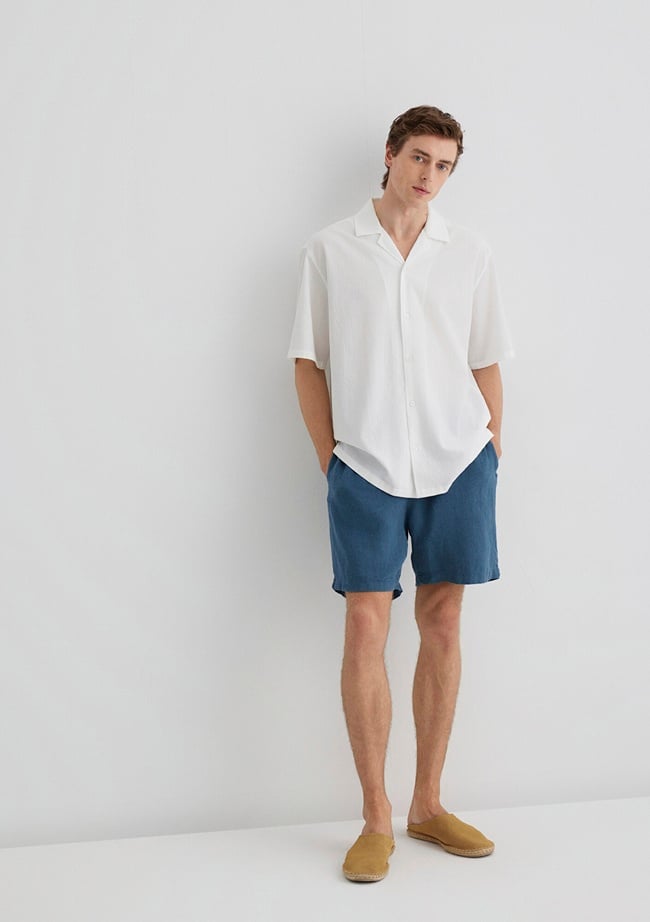  Mavi Mavi Keten Şort 0410103-89798