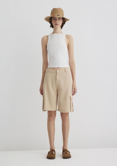  Mavi Kahverengi Kargo Şort 1410233-87119