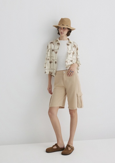  Mavi Kahverengi Kargo Şort 1410233-87119