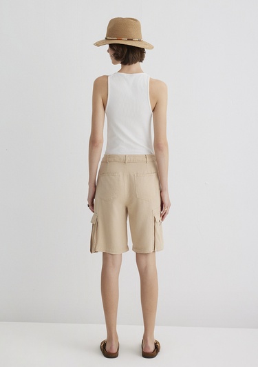  Mavi Kahverengi Kargo Şort 1410233-87119