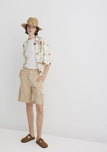  Mavi Kahverengi Kargo Şort 1410233-87119