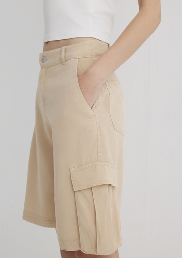  Mavi Kahverengi Kargo Şort 1410233-87119