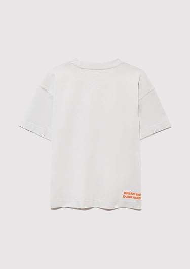  Mavi Baskılı Gri Tişört Oversize / Geniş Kesim 6610355-90782