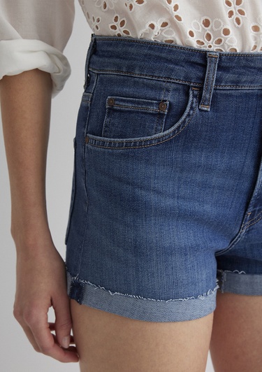 Mavi Vivia Cuffed Dark Flex Blue Jean Şort 1411217-89702