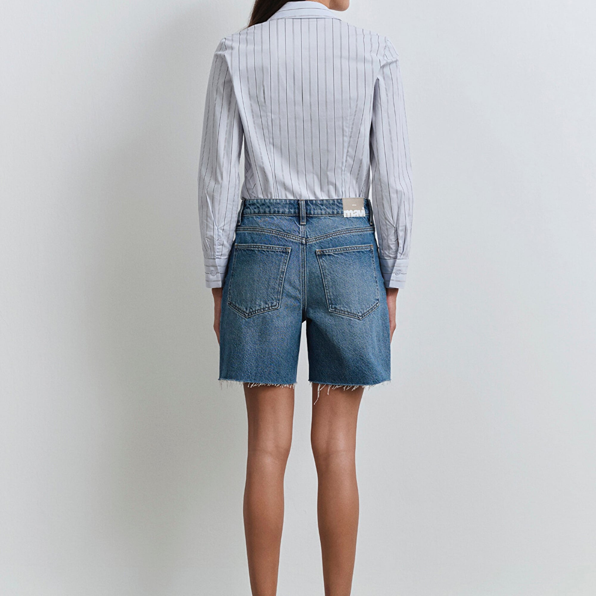 Mavi Lidia Real Blue Puslu Koyu Mavi Jean Şort 1410145-89744