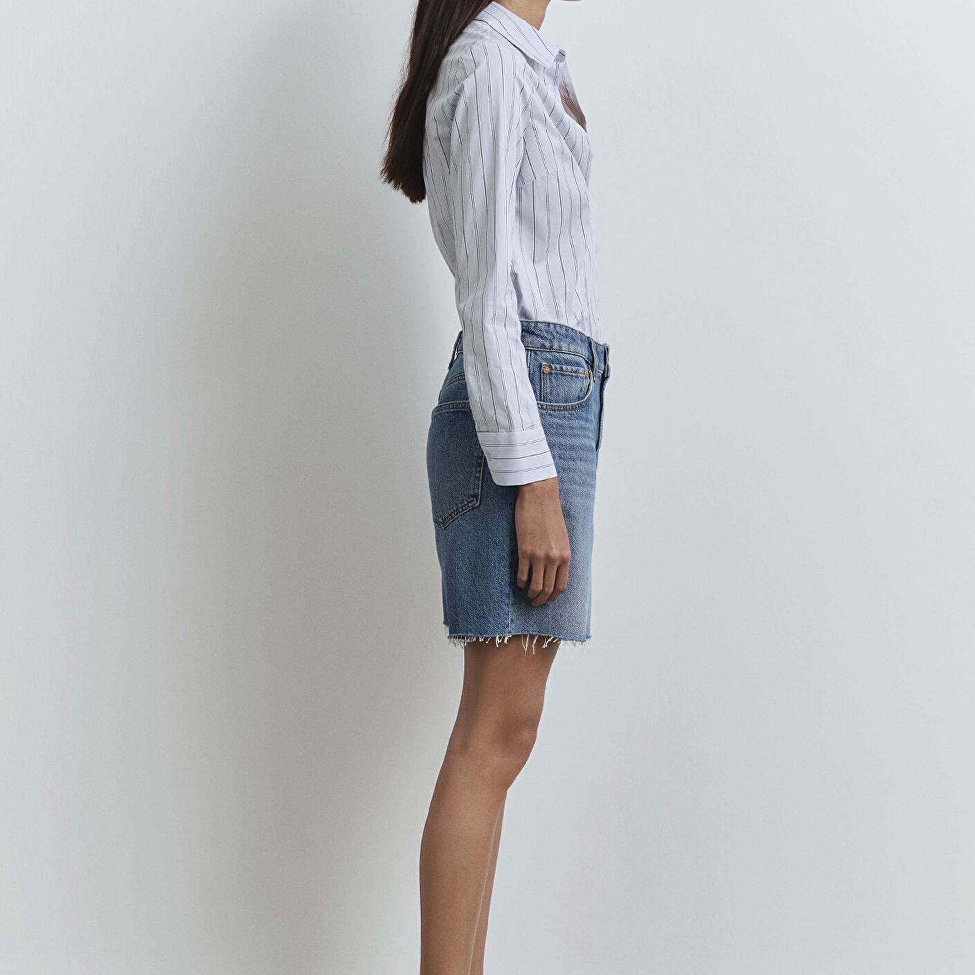 Mavi Lidia Real Blue Puslu Koyu Mavi Jean Şort 1410145-89744