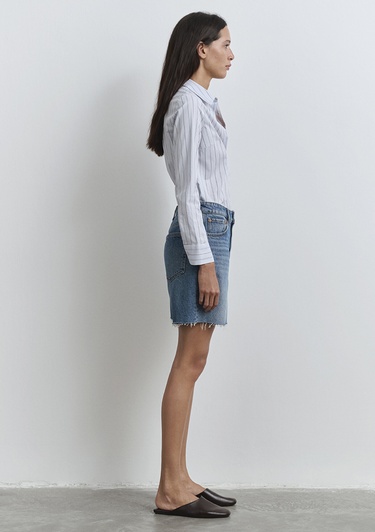  Mavi Lidia Real Blue Puslu Koyu Mavi Jean Şort 1410145-89744