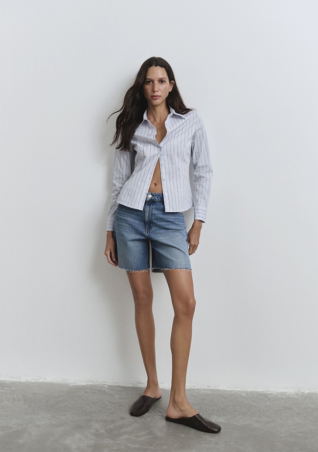  Mavi Lidia Real Blue Puslu Koyu Mavi Jean Şort 1410145-89744