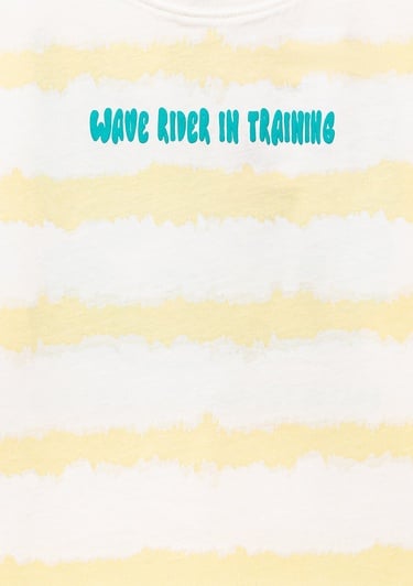  Mavi Baskılı Sarı Tişört Oversize / Geniş Kesim 6610333-89949