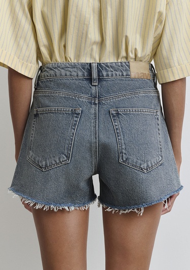  Mavi Rosie 90lar Puslu Indigo Mavisi Jean Şort 1447489740