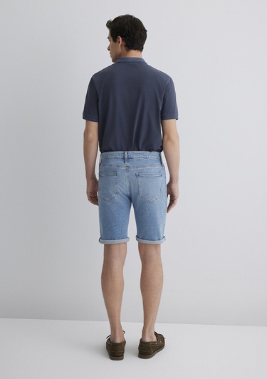  Mavi Brian 90lar Canlı Mavi Jean Şort 0418489818