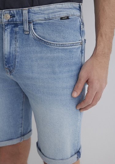  Mavi Brian 90lar Canlı Mavi Jean Şort 0418489818