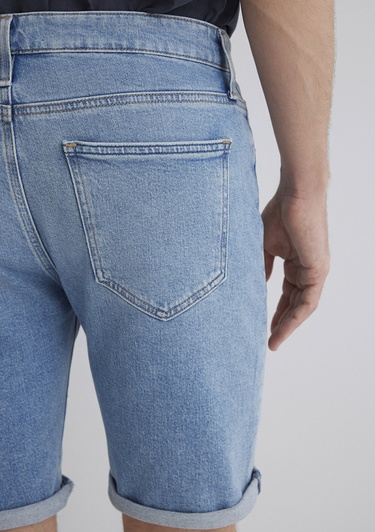  Mavi Brian 90lar Canlı Mavi Jean Şort 0418489818