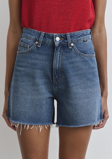  Mavi Millie 90lar Koyu Mavi Jean Şort 1458989751