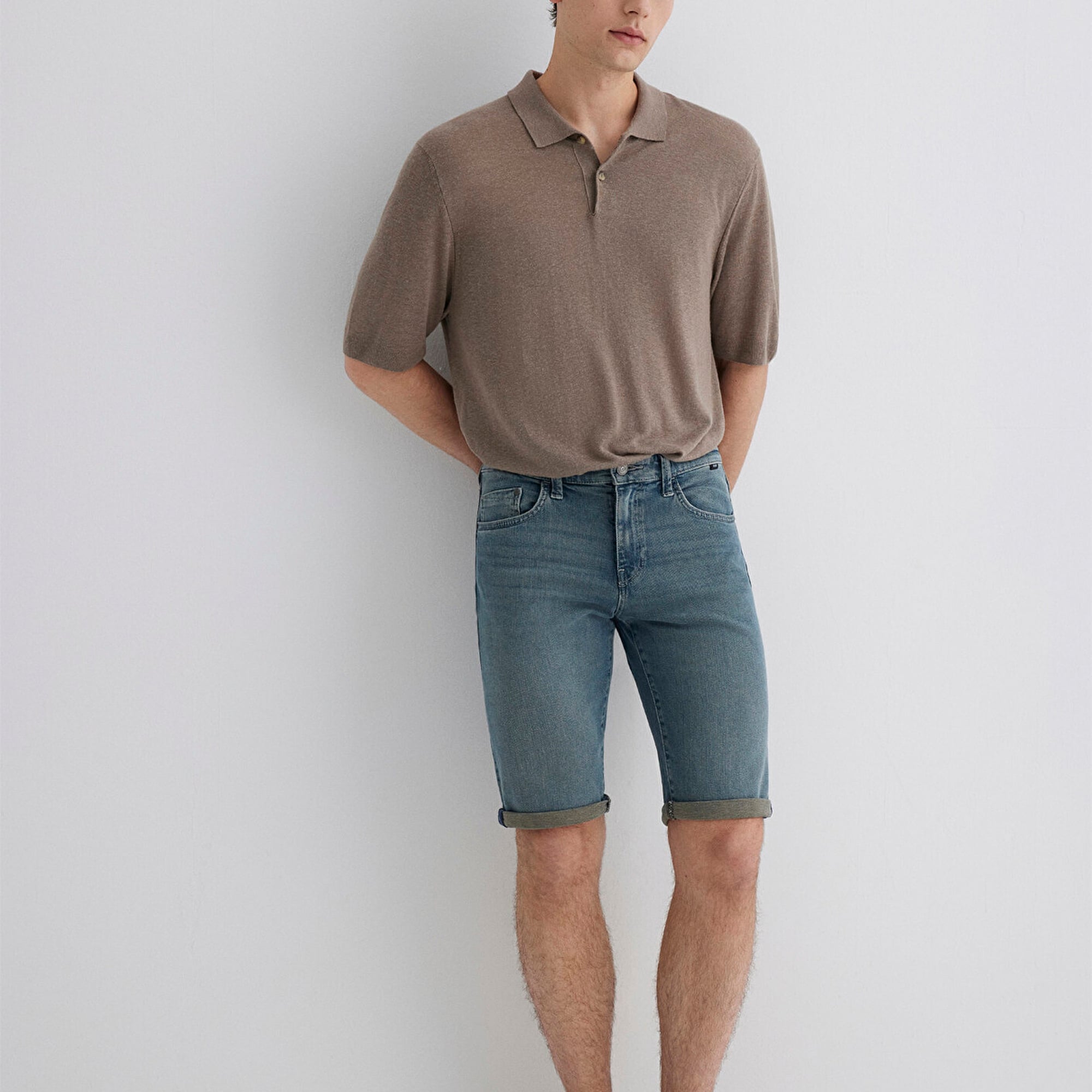 Mavi Nicholas Mavi Premium Vintage Puslu Indigo Jean Şort 0416089816