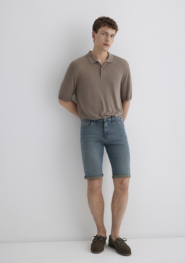  Mavi Nicholas Mavi Premium Vintage Puslu Indigo Jean Şort 0416089816