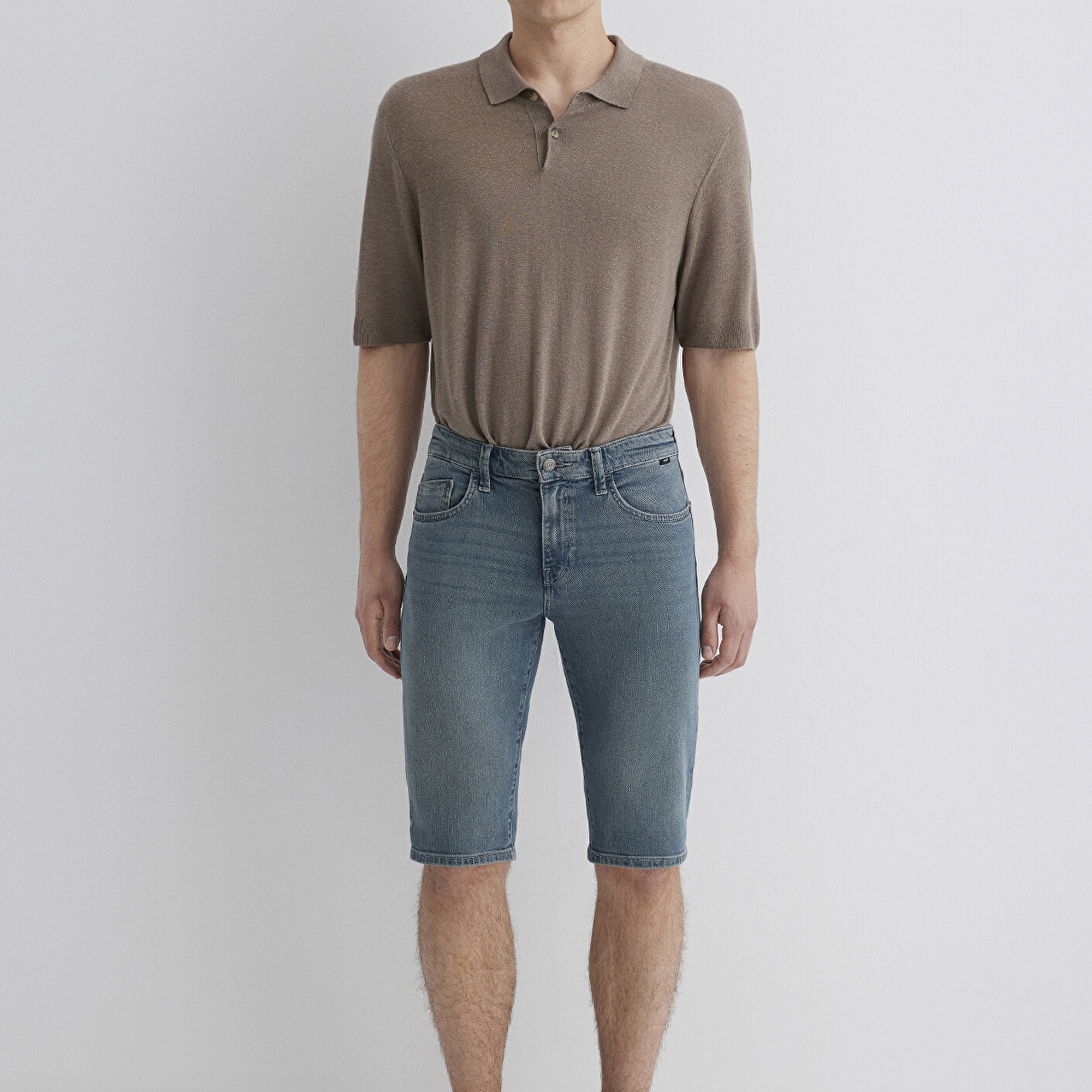 Mavi Nicholas Mavi Premium Vintage Puslu Indigo Jean Şort 0416089816