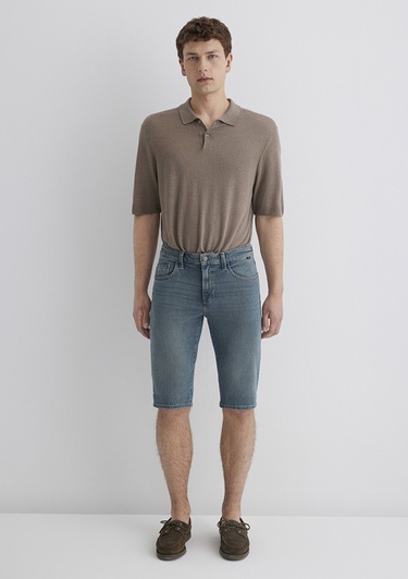  Mavi Nicholas Mavi Premium Vintage Puslu Indigo Jean Şort 0416089816