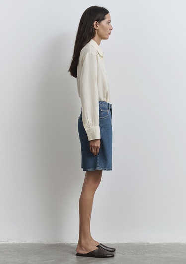  Mavi Melina Real Blue Puslu Koyu Mavi Jean Şort 1410144-89745