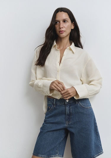  Mavi Melina Real Blue Puslu Koyu Mavi Jean Şort 1410144-89745