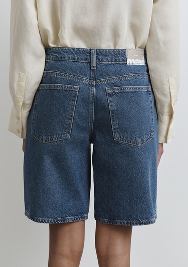  Mavi Melina Real Blue Puslu Koyu Mavi Jean Şort 1410144-89745