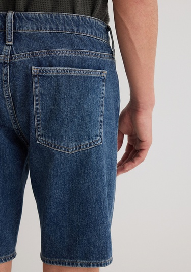  Mavi Lucas Street Gölgeli Koyu Mavi Jean Şort 0412607-89929