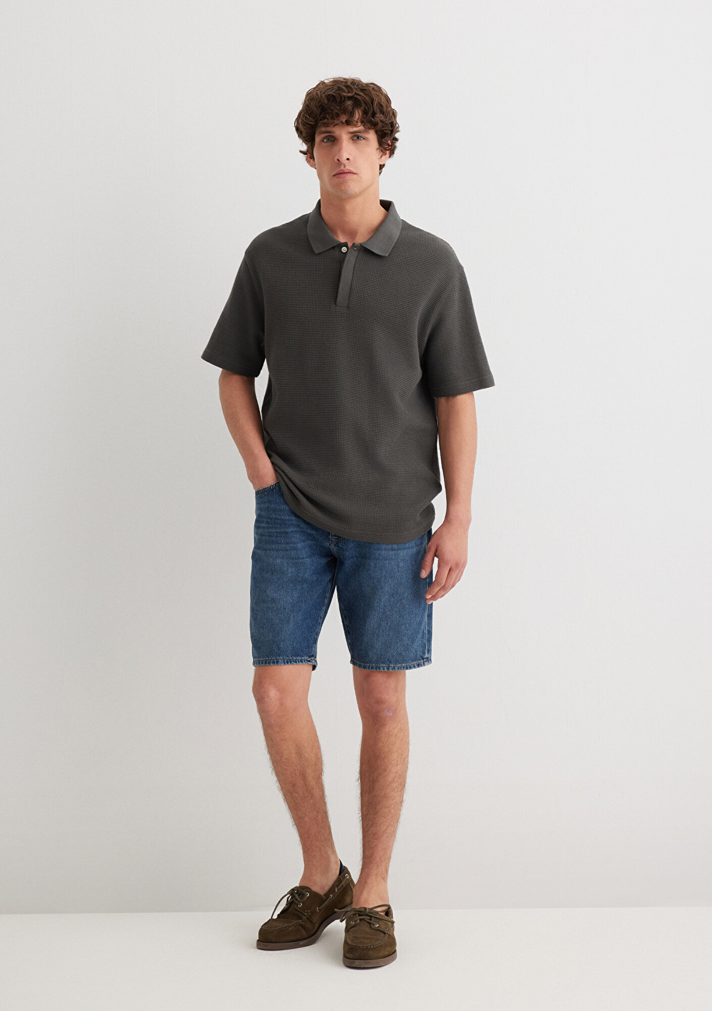  Mavi Lucas Street Gölgeli Koyu Mavi Jean Şort 0412607-89929