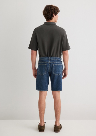  Mavi Lucas Street Gölgeli Koyu Mavi Jean Şort 0412607-89929