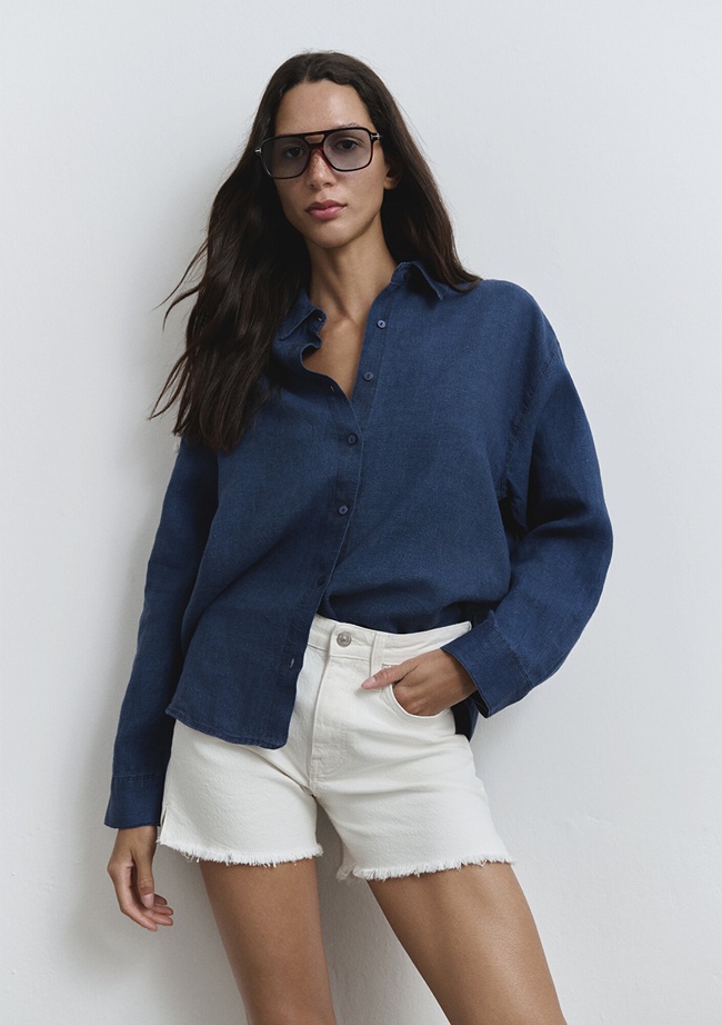  Mavi Heidi 90lar Kırık Beyaz Jean Şort 1410057-90426