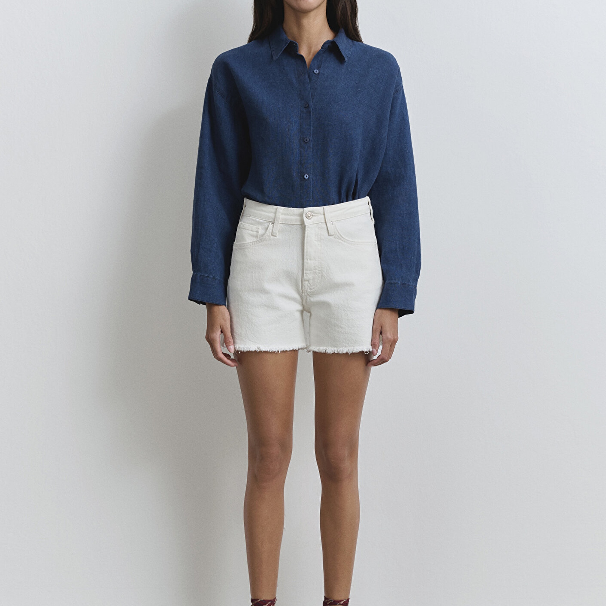 Mavi Heidi 90lar Kırık Beyaz Jean Şort 1410057-90426