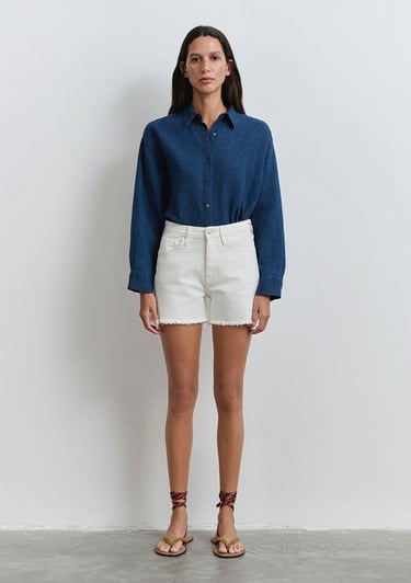  Mavi Heidi 90lar Kırık Beyaz Jean Şort 1410057-90426