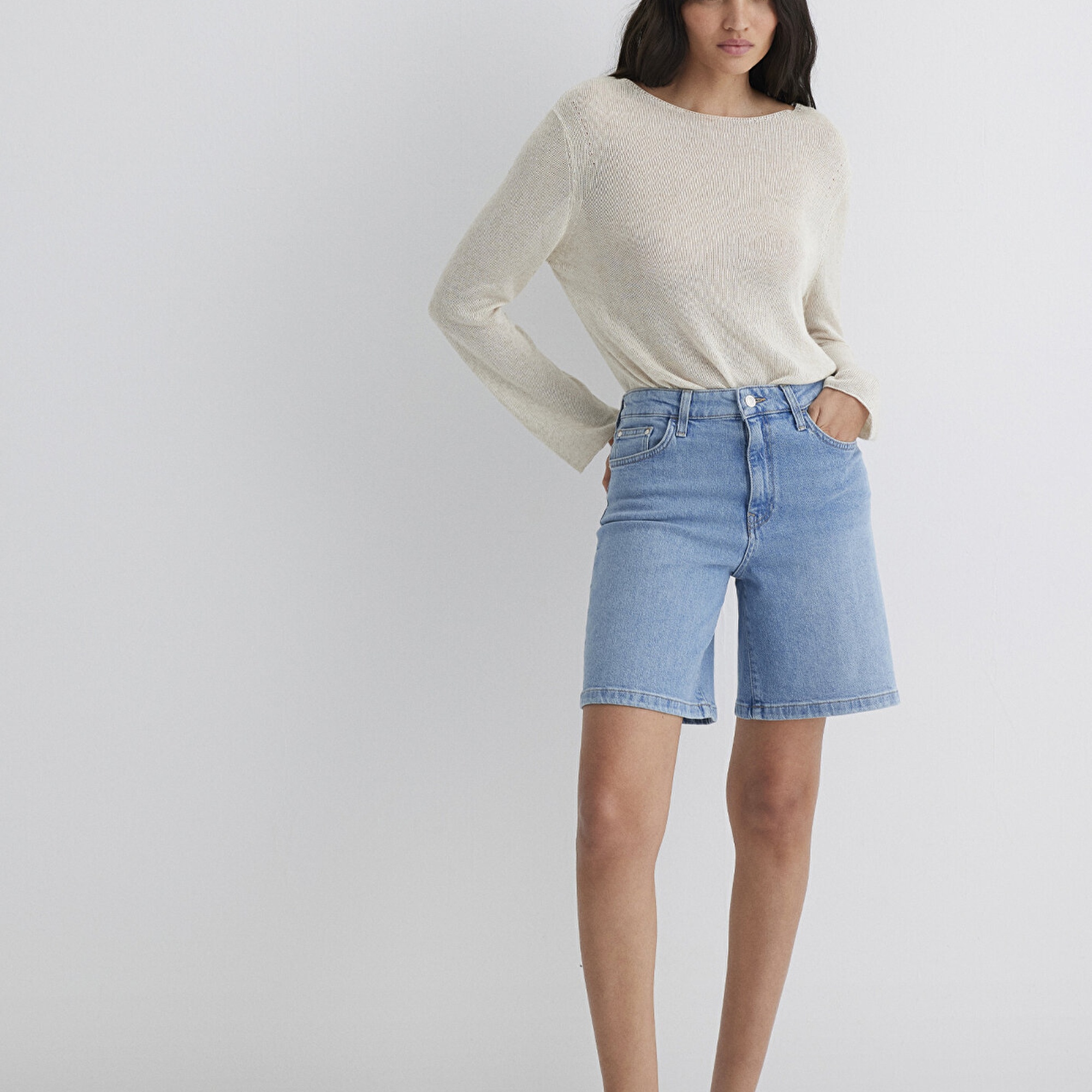 Mavi Eliana Casual Açık Mavi Jean Şort 1411221-89750