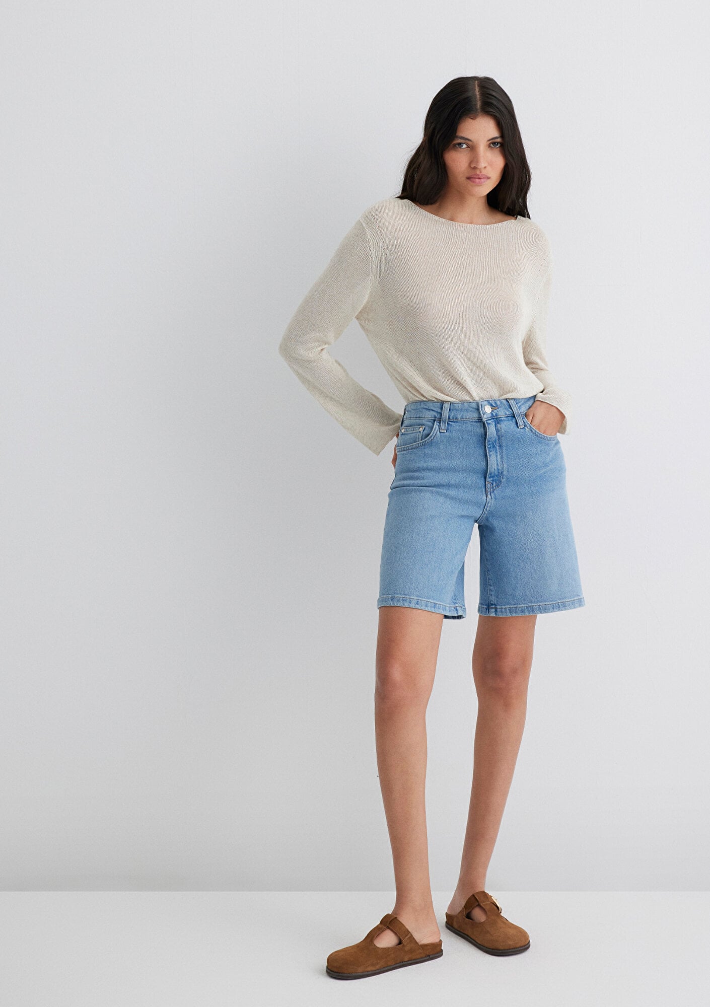  Mavi Eliana Casual Açık Mavi Jean Şort 1411221-89750