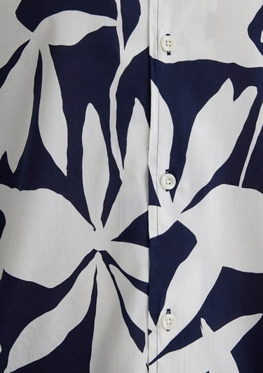  Mavi Baskılı Mavi Gömlek Loose Fit / Bol Rahat Kesim 0211533-89921