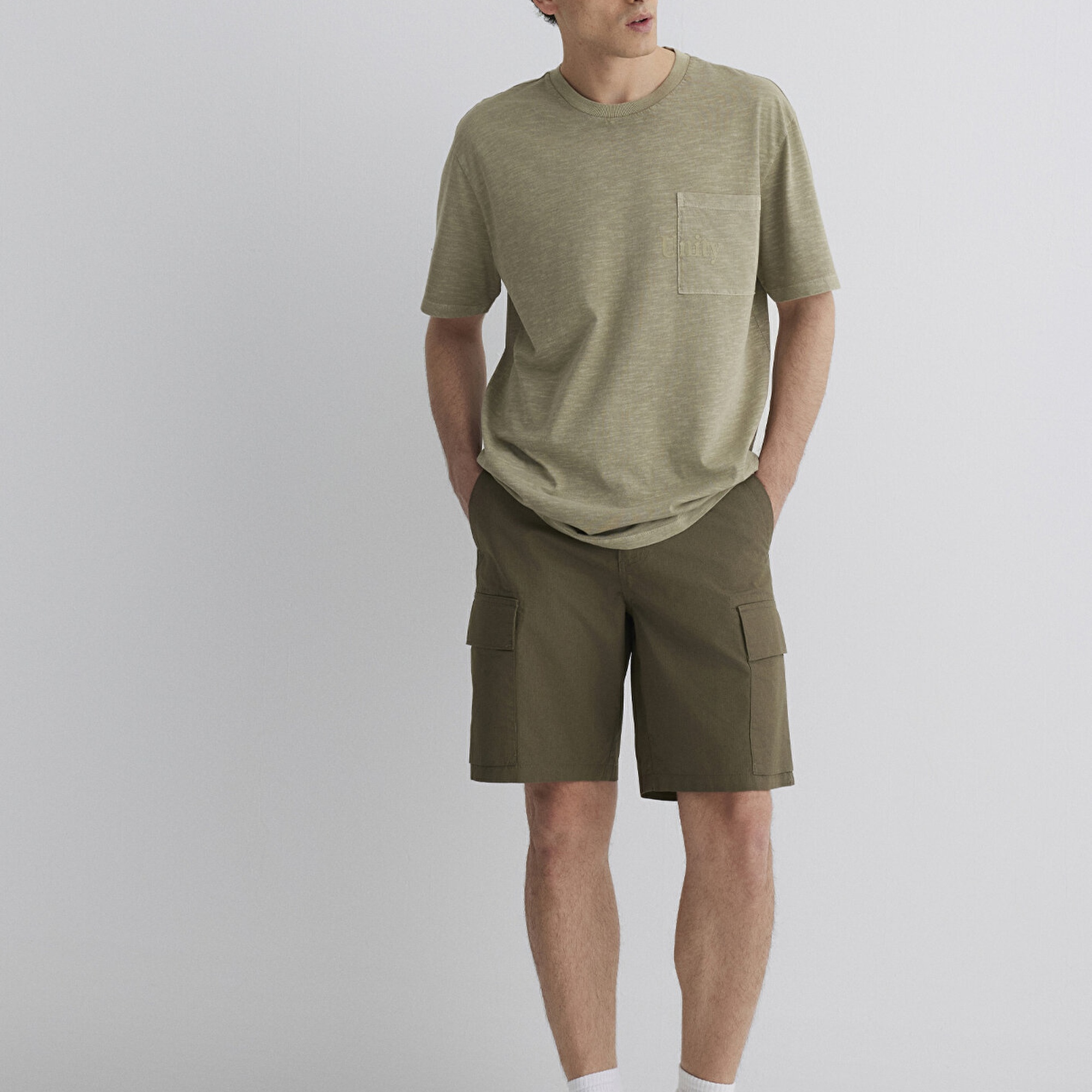 Mavi Haki Kargo Şort 0410262-80769