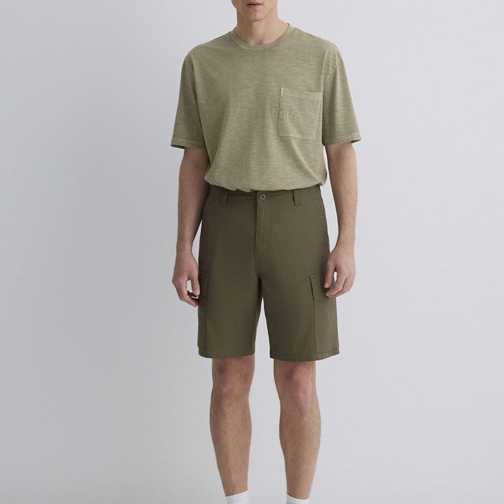 Mavi Haki Kargo Şort 0410262-80769