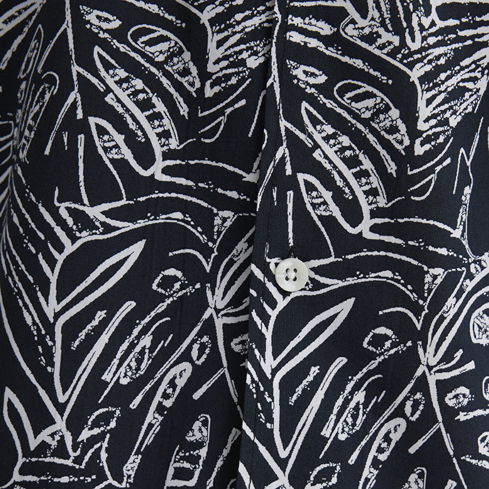 Mavi Kısa Kollu Baskılı Gömlek Loose Fit / Bol Rahat Kesim 0211535-90436