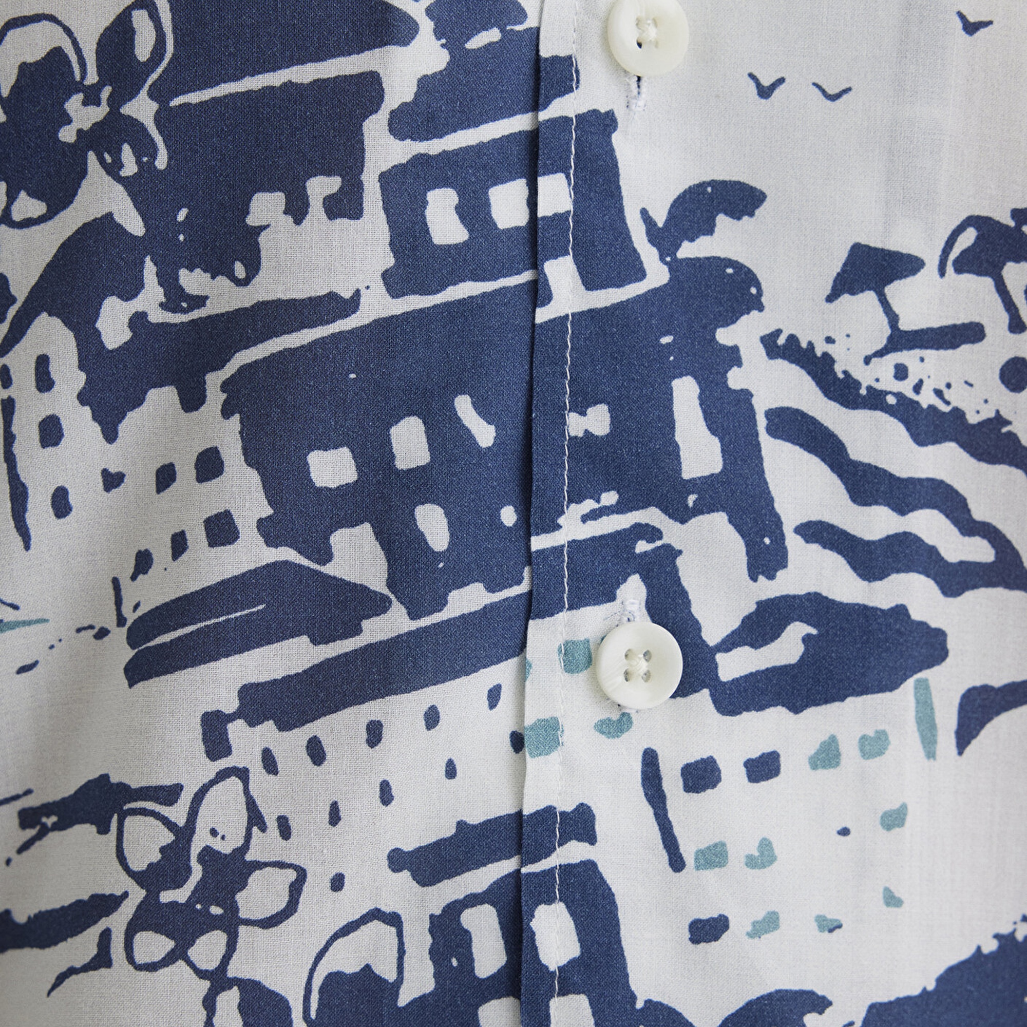 Mavi Baskılı Mavi Gömlek Regular Fit / Normal Kesim 0211491-89887