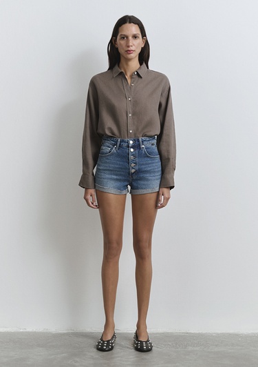  Mavi Fiora 90lar Puslu Indigo Mavisi Jean Şort 1411222-89780