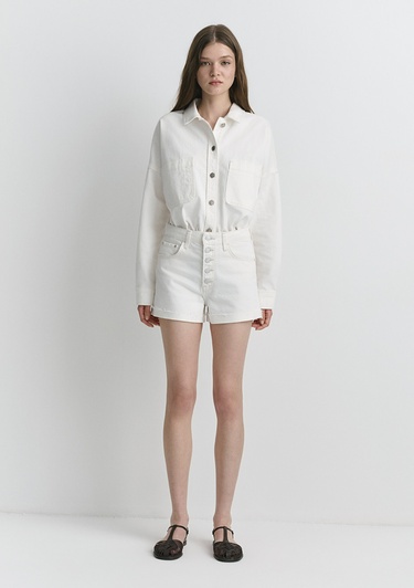  Mavi Fiora 90lar Kırık Beyaz Jean Şort 1411222-89782