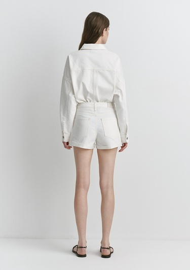  Mavi Fiora 90lar Kırık Beyaz Jean Şort 1411222-89782