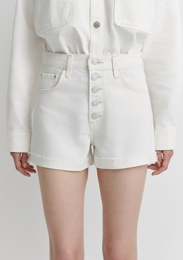  Mavi Fiora 90lar Kırık Beyaz Jean Şort 1411222-89782